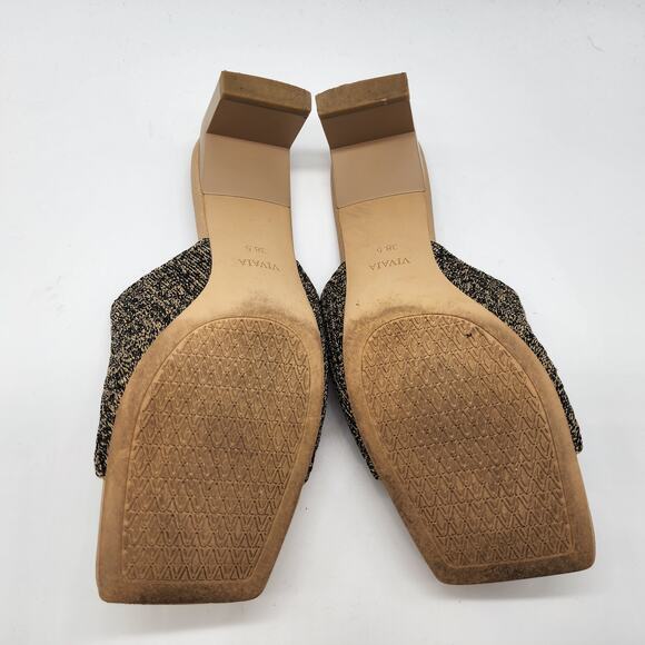 Vivaia Jade Pro Square Toe Block Heel Sandals EU 38.5 US 7.5 Nude Peach Marbled - Picture 7 of 8